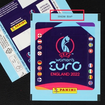 Women's Euro 2022 Panini Sticker Tüte - ohne Barcode + Nummer