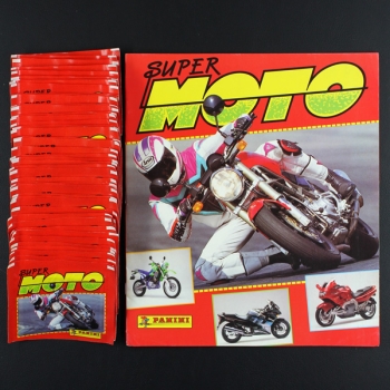 Super Moto Panini Album mit 50 Sticker Tüten - E