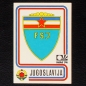 Preview: Jugoslavija Wappen Sticker No. 181 Panini - München 74