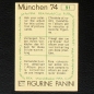 Preview: Bernhard Cullmann Sticker No. 91 Panini  - München 74
