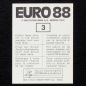 Preview: Plakat Sticker No. 3 Panini - Euro 88