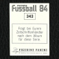 Preview: Bernd Förster Panini Sticker Nr. 343 - Fußball 84