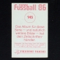 Preview: Andreas Brehme Panini Sticker No. 145 - Fußball 86