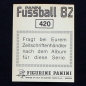 Preview: Franz Beckenbauer Panini Sticker No. 420 - Fußball 82