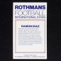 Preview: Ramon Diaz Rothmans Card - Football International Stars 1984