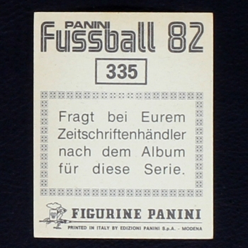 Karl-Heinz Förster Panini Sticker Nr. 335 - Fußball 82