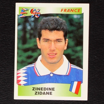 Euro 96 Nr. 187 Panini Sticker Zinedine Zidane - rot