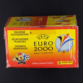 Euro 2000 Panini Box mit 100 Sticker Tüten