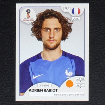 Rabiot Panini Sticker No. 204 - Russia 2018