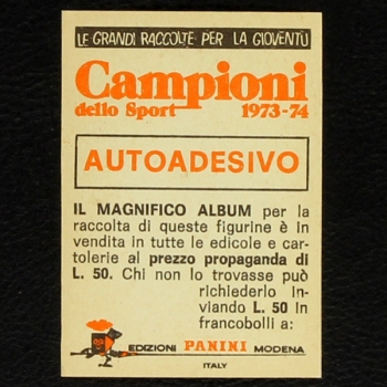 Pele Panini Sticker Nr. 109 - Campioni dello Sport 1973