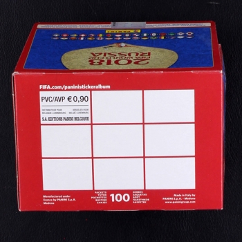Russia 2018 Panini Box mit 100 Sticker Tüten - belgische Version