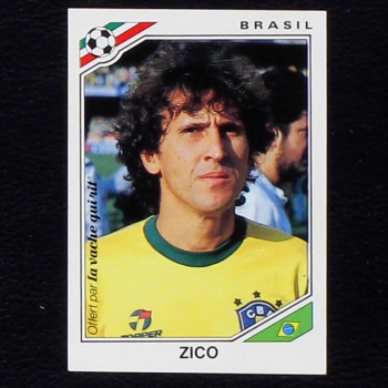 Mexico 86 No. 250 Panini sticker Zico - La vache qui rit Version