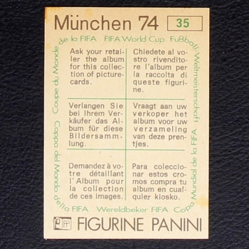 Schweden 1958 Plakat Sticker No. 35 Panini - München 74