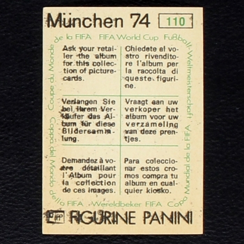 Preview: Ray Richards Sticker No. 110 Panini - München 74