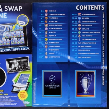 Preview: Champions League 2016 Topps Sticker Album komplett