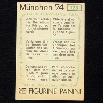 Preview: Peter Ducke Sticker No. 128 Panini - München 74