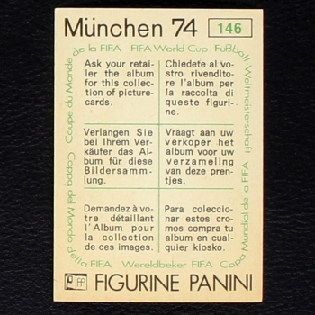 Preview: Julio Crisosto Sticker No. 146 Panini - München 74