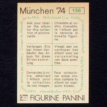 Preview: Marco Antonio Sticker No. 156 Panini - München 74