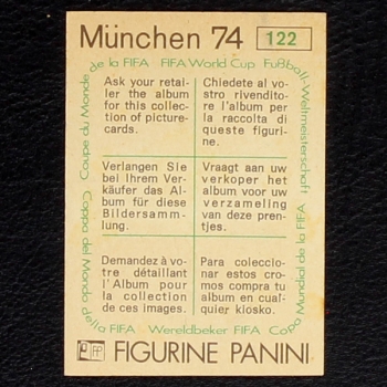 Preview: Helmut Stein Sticker No. 122 Panini - München 74