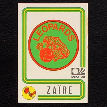 Zaire Wappen Sticker No. 172 Panini - München 74