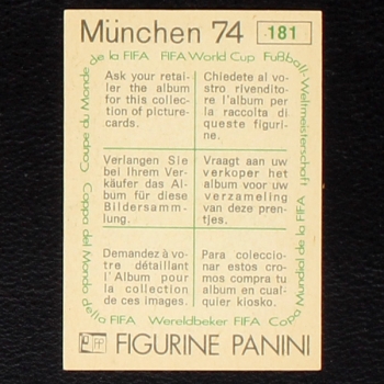 Preview: Jugoslavija Wappen Sticker No. 181 Panini - München 74
