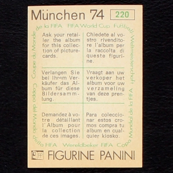 Preview: Walter Olivera Sticker No. 220 Panini - München 74