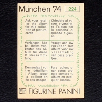 Preview: Atilio Ancheta Sticker No. 224 Panini - München 74