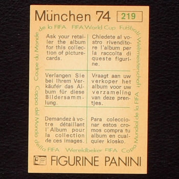 Preview: Ladislao Mazurkiewicz Sticker No. 219 Panini - München 74