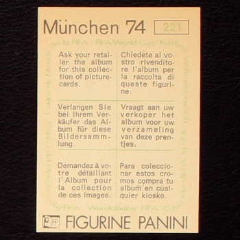 Preview: Gustavo de Simone Sticker No. 221 Panini - München 74