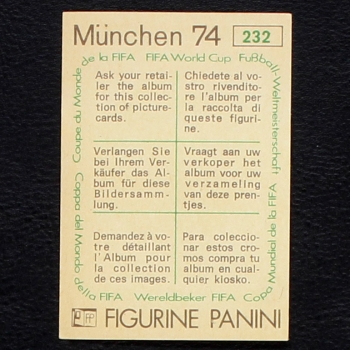 Preview: Nederland Wappen Sticker No. 232 Panini - München 74