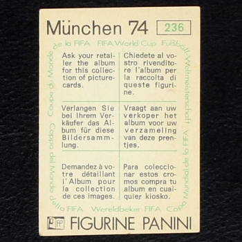 Preview: Heinz Stuy Sticker No. 236 Panini - München 74