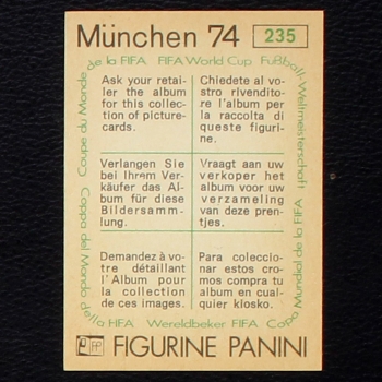 Preview: Piet Schrijvers Sticker No. 235 Panini - München 74