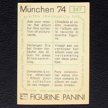 Preview: Piet Keizer Sticker No. 247 Panini - München 74