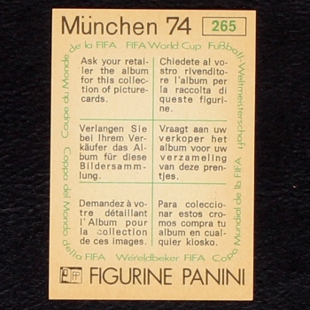 Preview: Georgi Denev Sticker No. 265 Panini - München 74