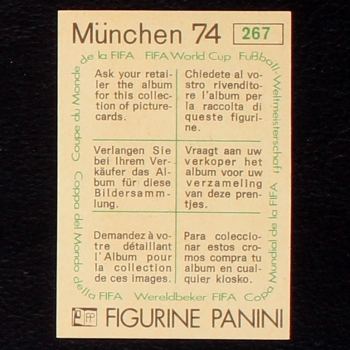 Sverige Mannschaft Sticker No. 267 Panini - München 74