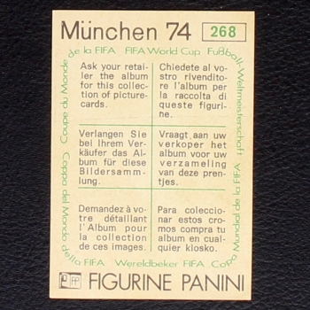 Sverige cartoon Sticker No. 268 Panini - München 74