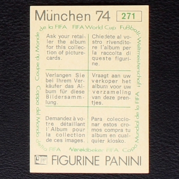 Jan Olsson Sticker No. 271 Panini - München 74