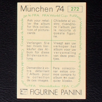 Kent Karlsson Sticker No. 272 Panini - München 74
