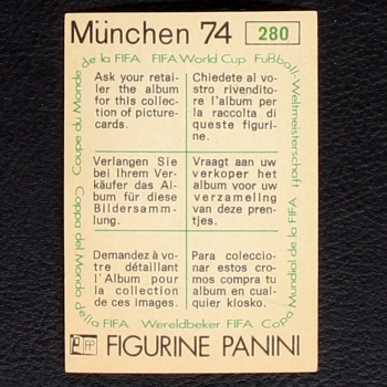 Preview: Ove Kindvall Sticker No. 280 Panini - München 74