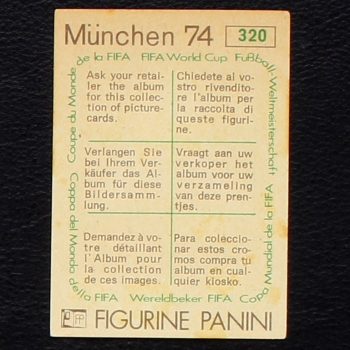 Preview: Daniel Carnevali Sticker No. 320 Panini - München 74