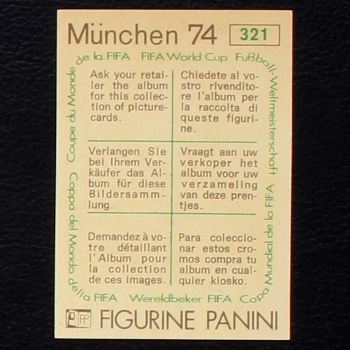 Preview: Angel Santoro Sticker No. 321 Panini - München 74