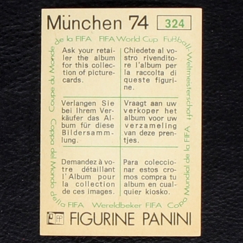 Preview: Roberto Perfumo Sticker No. 324 Panini - München 74