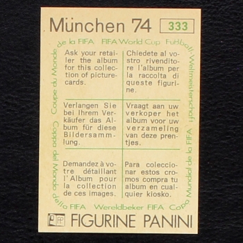 Preview: Ruben Hugo Ayala Sticker No. 333 Panini - München 74