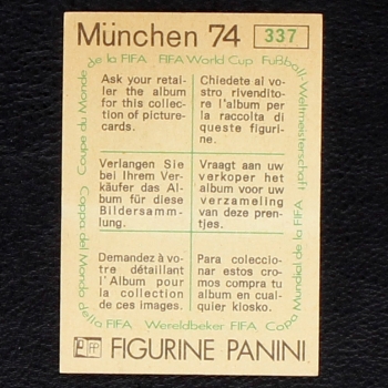 Preview: Jan Tomasewski Sticker No. 337 Panini - München 74