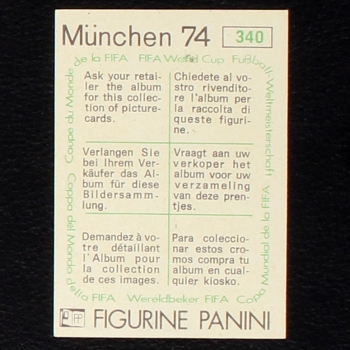 Preview: Adam Musial Sticker No. 340 Panini - München 74