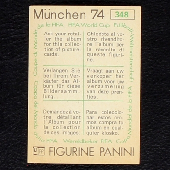 Preview: Wlodzimierz Lubanski Sticker No. 348 Panini - München 74