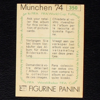 Preview: Robert Gadocha Sticker No. 350 Panini - München 74