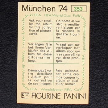 Preview: Belgie Wappen Sticker No. 353 Panini - München 74