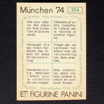 Preview: Maurice Martens Sticker No. 354 Panini - München 74