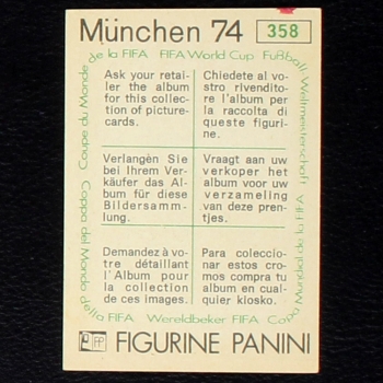 Preview: CCCP Wappen Sticker No. 358 Panini - München 74